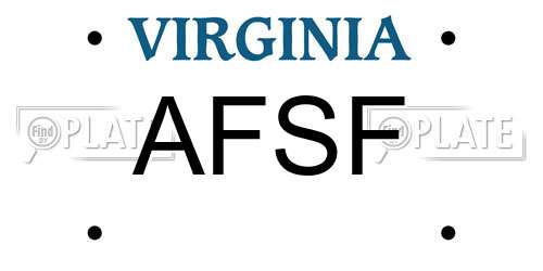 AFSF Virginia License Plate
