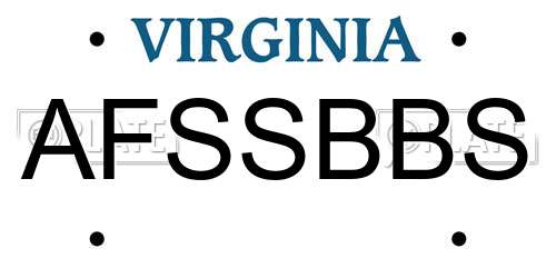 AFSSBBS Virginia License Plate
