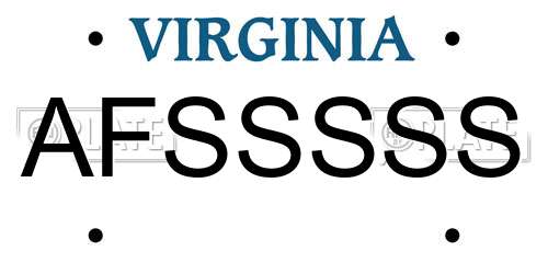 AFSSSSS Virginia License Plate