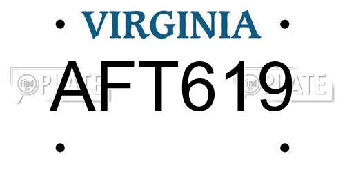 AFT619 Virginia License Plate