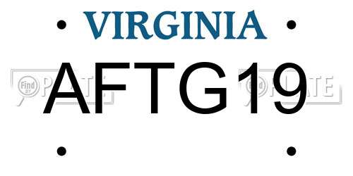 AFTG19 Virginia License Plate