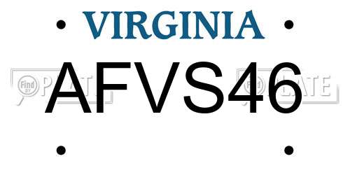 AFVS46 Virginia License Plate