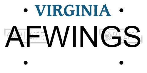 AFWINGS Virginia License Plate