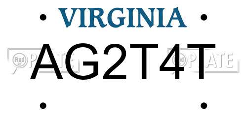 AG2T4T Virginia License Plate