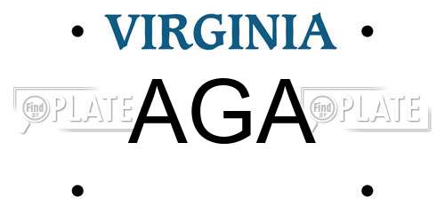 AGA Virginia License Plate