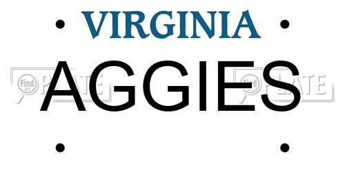 AGGIES Virginia License Plate
