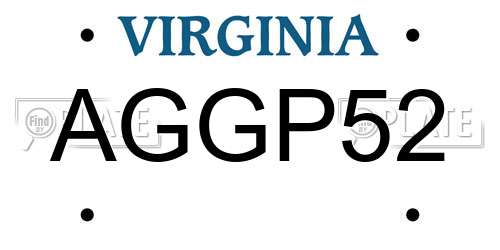 AGGP52 Virginia License Plate