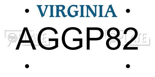 AGGP82 Virginia License Plate