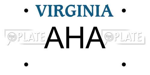 AHA Virginia License Plate