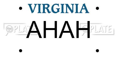 AHAH Virginia License Plate