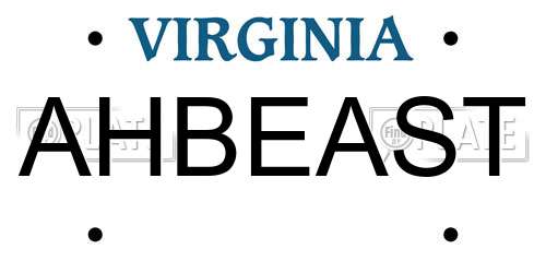 AHBEAST Virginia License Plate