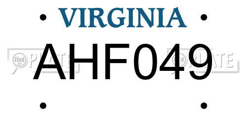 AHF049 Virginia License Plate