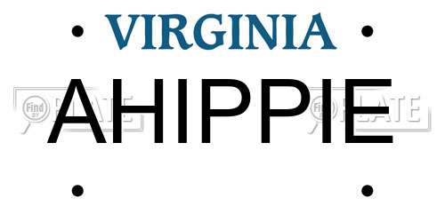 AHIPPIE Virginia License Plate