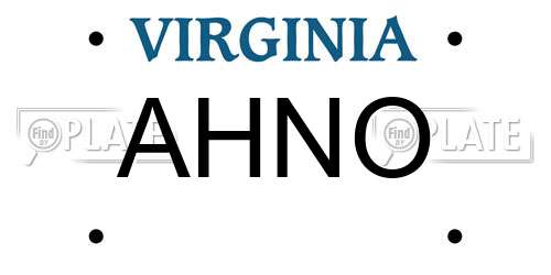 AHNO Virginia License Plate