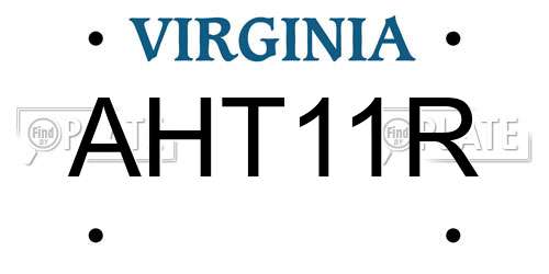 AHT11R Virginia License Plate