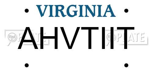 AHVTIIT Virginia License Plate