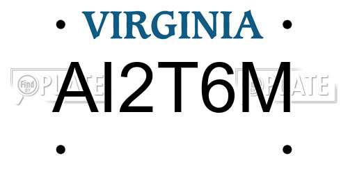 AI2T6M Virginia License Plate