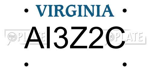 AI3Z2C Virginia License Plate