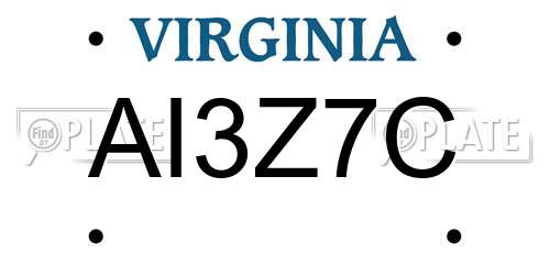 AI3Z7C Virginia License Plate