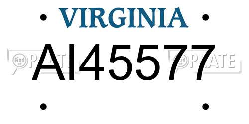 AI45577 Virginia License Plate