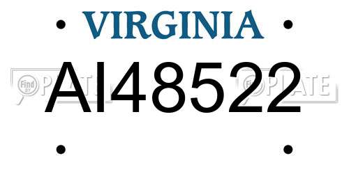 AI48522 Virginia License Plate