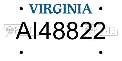 AI48822 Virginia License Plate