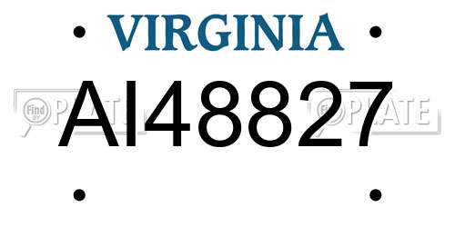 AI48827 Virginia License Plate