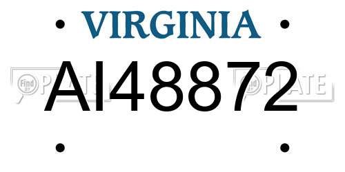 AI48872 Virginia License Plate