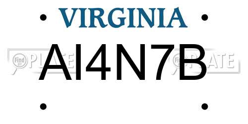 AI4N7B Virginia License Plate