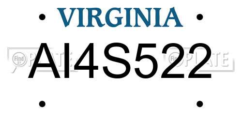 AI4S522 Virginia License Plate