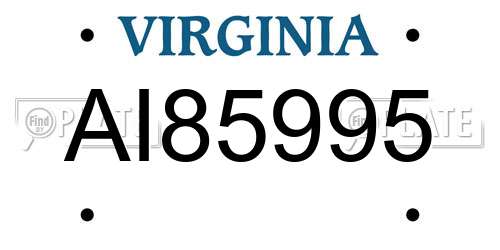 AI85995 Virginia License Plate
