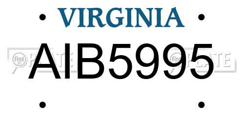 AIB5995 Virginia License Plate