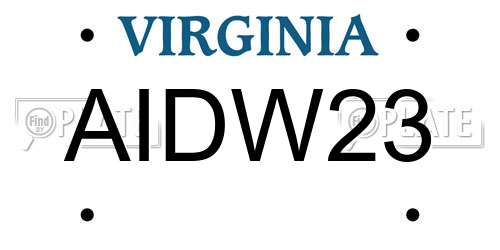AIDW23 Virginia License Plate