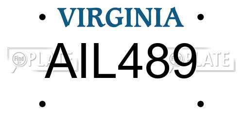 AIL489 Virginia License Plate