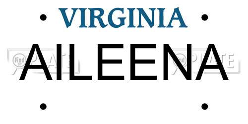 AILEENA Virginia License Plate