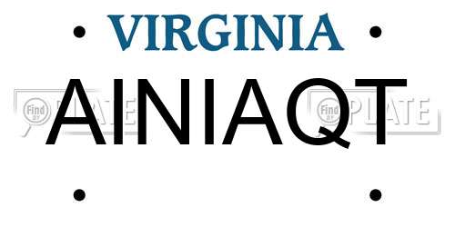 AINIAQT Virginia License Plate