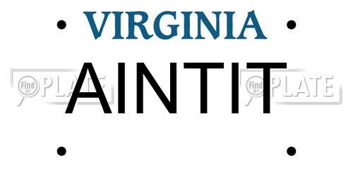AINTIT Virginia License Plate