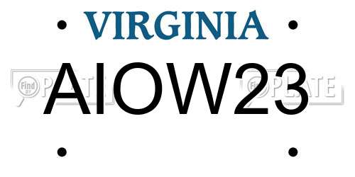 AIOW23 Virginia License Plate