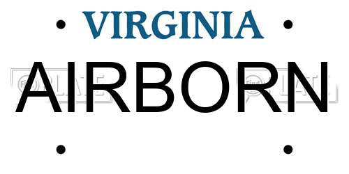 AIRBORN Virginia License Plate