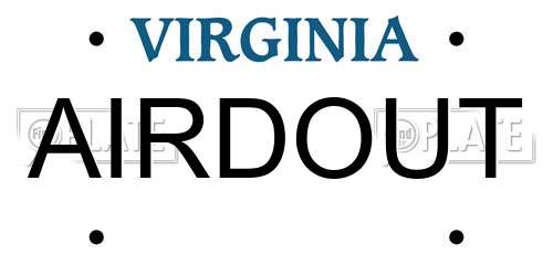 AIRDOUT Virginia License Plate