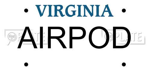 AIRPOD Virginia License Plate