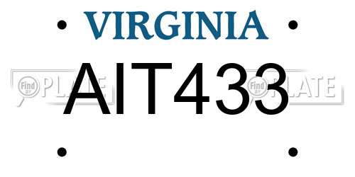 AIT433 Virginia License Plate
