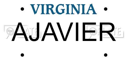 AJAVIER Virginia License Plate