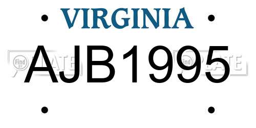 AJB1995 Virginia License Plate