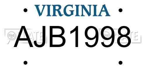 AJB1998 Virginia License Plate
