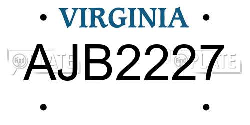 AJB2227 Virginia License Plate