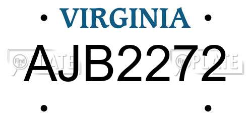 AJB2272 Virginia License Plate
