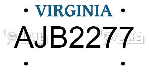 AJB2277 Virginia License Plate