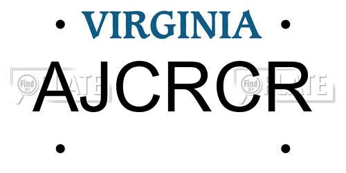 AJCRCR Virginia License Plate