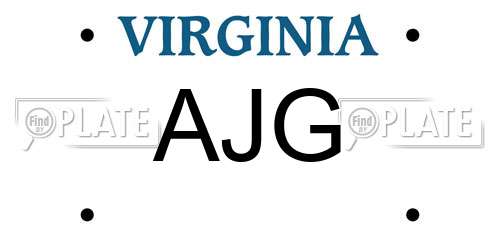 AJG Virginia License Plate